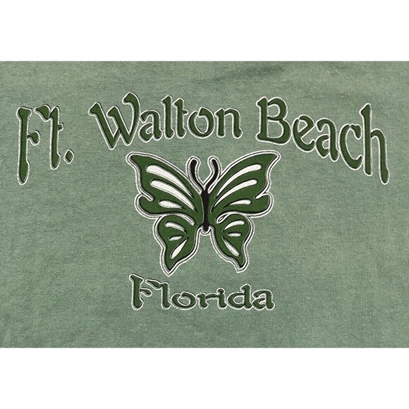 Vintage 90s Ft. Walton Beach Florida Butterfly Souvenir Tee Made in USA Medium - Picture 2 of 6